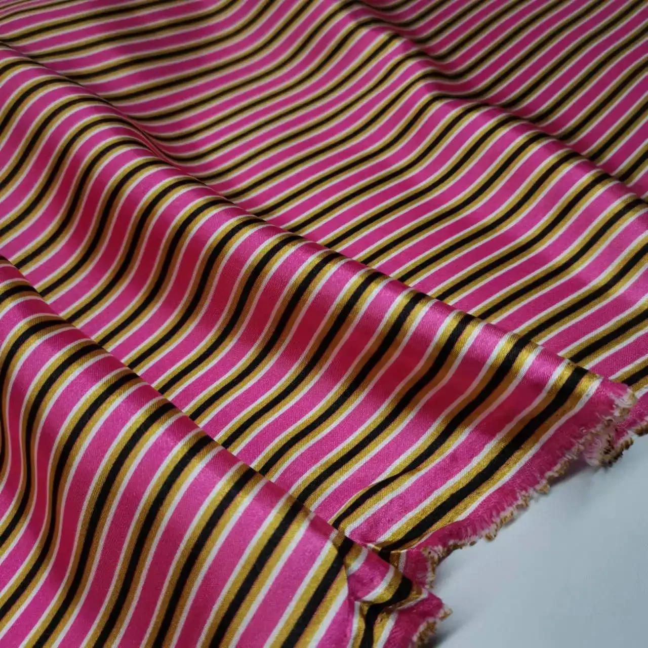 Classic Stripe Soft Satin Material Diy Doll Tissue Craft Glossy Polyester Tissue