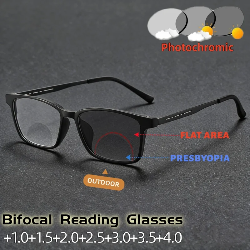 

Мужские ультратонкие деловые очки для чтения с фотохромными линзами и защитой от синего света, женские солнцезащитные очки +1.0 до +4.0