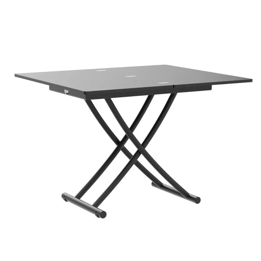 New  Folding Dining Table, Height Adjustable Lift Top Coffee Transformer Table with Metal Legs for Space Saving Living Room