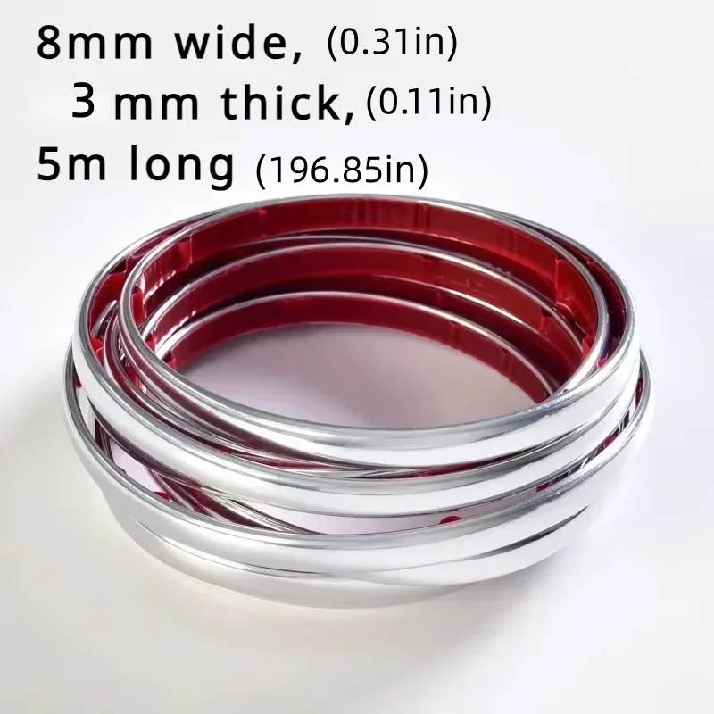 1PC 5m/196.85inch Peel and Stick Wall Molding Trim Flexible Edge Strip for Kitchen Bathroom Ceiling Corner Decorative Line Self