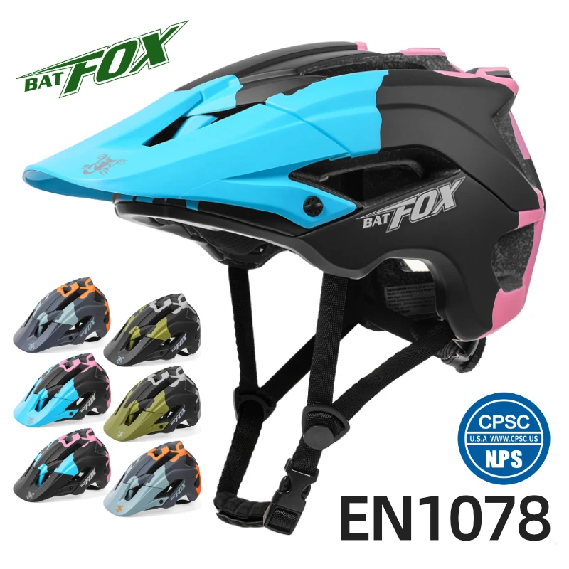 

BATFOX integral mtb helmet woman pink fox cycling Mountain bike visor helmet bicycle mountain man Bicycle helmet girl casco mtb