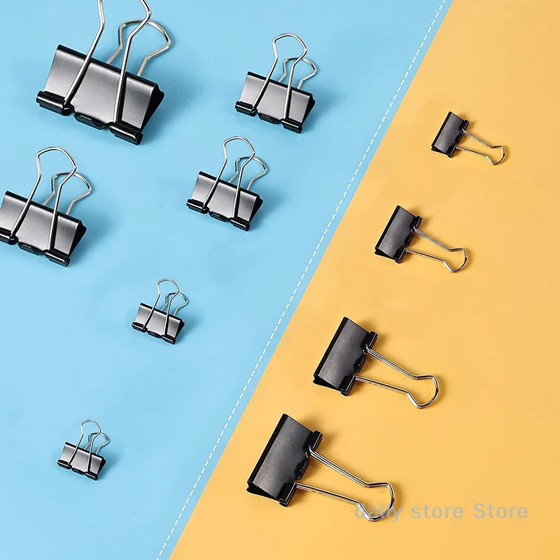 12pcs Metal Binder Clips Multifunction File Letter Tickets Photo Paper Clips Notes Document Grip Clamps Office Binding Supplies