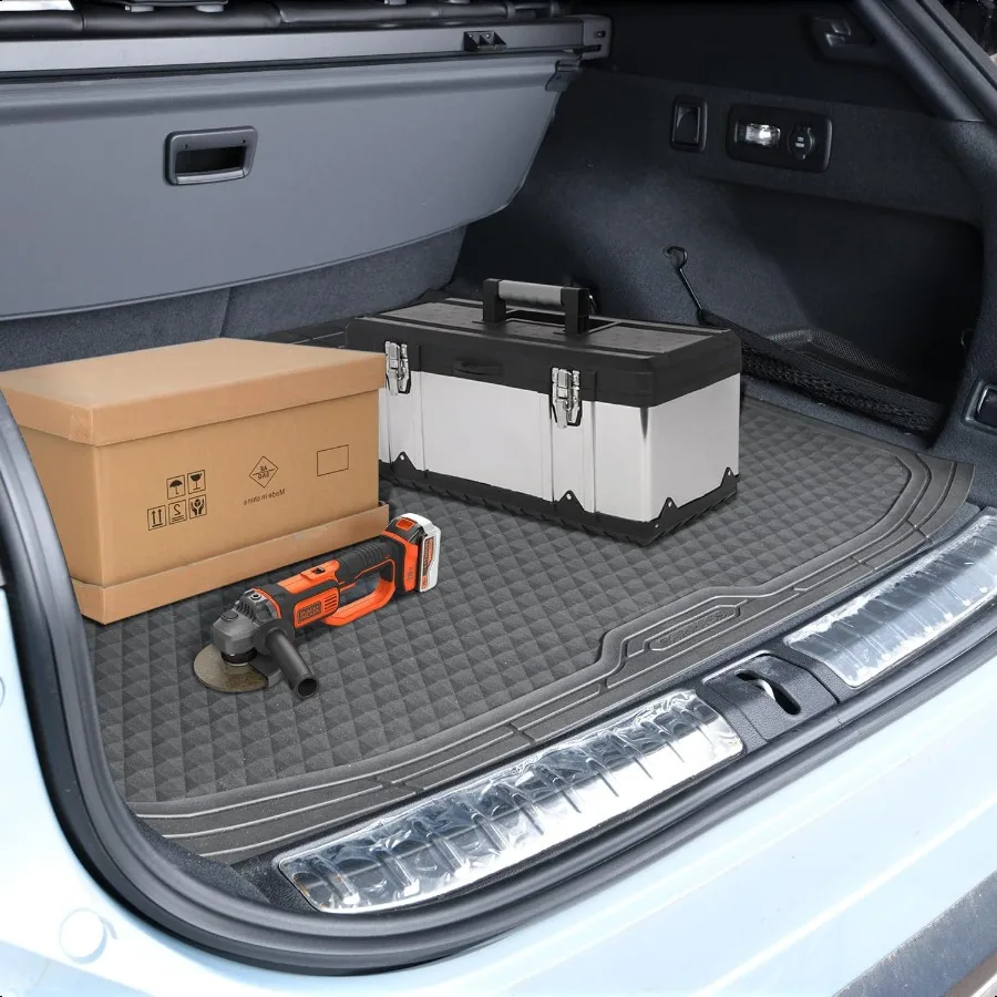 회색 고무 자동차 바닥 매트 및 화물 라이너 내구성 미끄럼 방지 3D 마름모 방수 자동차 패드 트림 핏 라이너 올웨더 트루