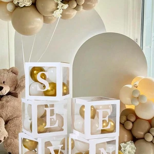 صندوق بالون شفاف لزينة الحفلات ، استحمام الطفل ، الزفاف ، الاسم الشخصي ، عيد ميلاد 1 ، الأطفال ، 1 قطعة أفضل 8 بالونات ذات أسماء مخصصة مبيعا - رقم 3