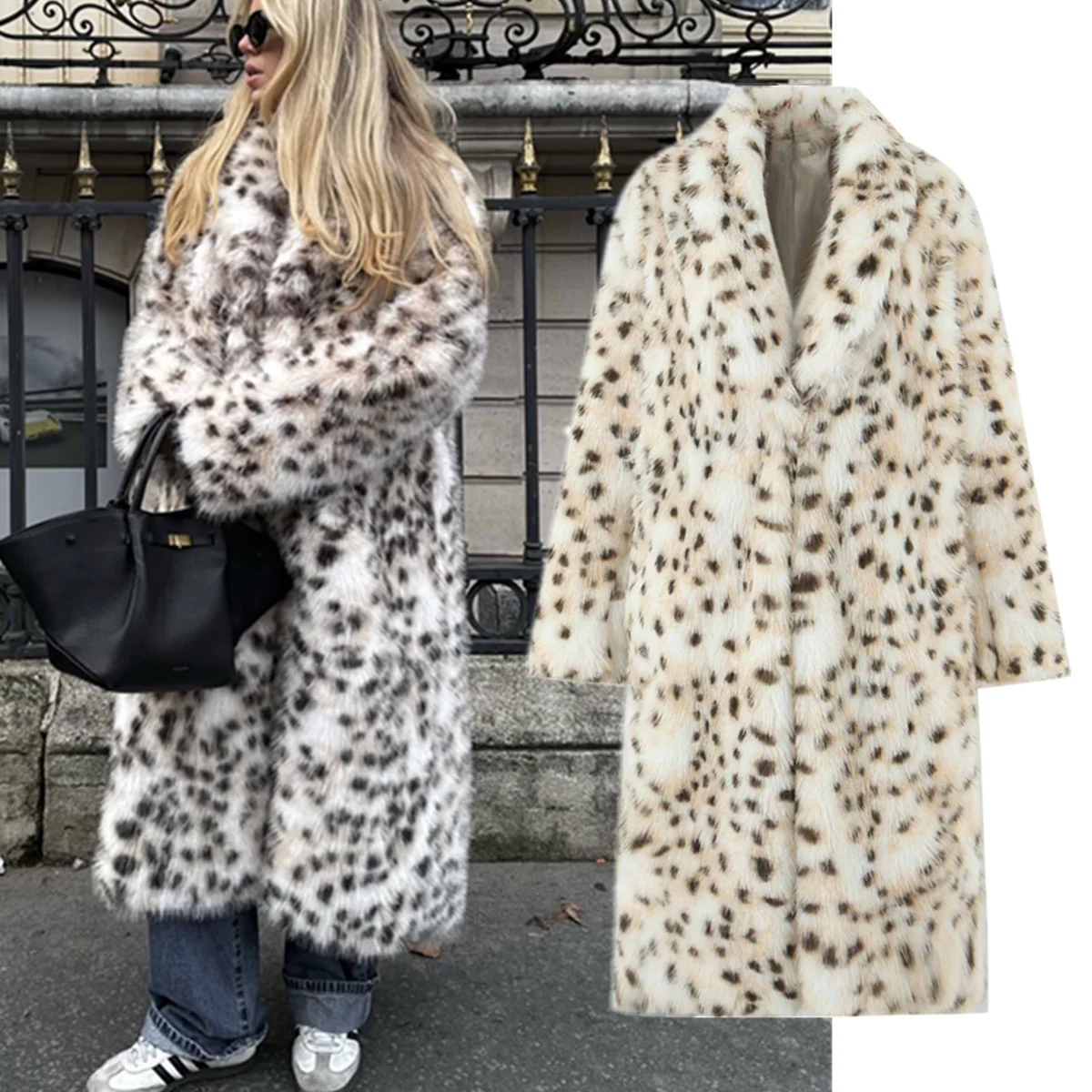 

Maxdutti зимнее минималистское французское винтажное пальто с леопардовым принтом в животном стиле из искусственного меха женская куртка женская одежда топы
