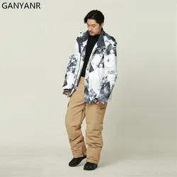 GANYANR Snowboarding Sets Men Ski Suit Outdoor Jackets Pants Hiking Camping Winter Windbreaker Waterproof Snow Sports Warm 2022