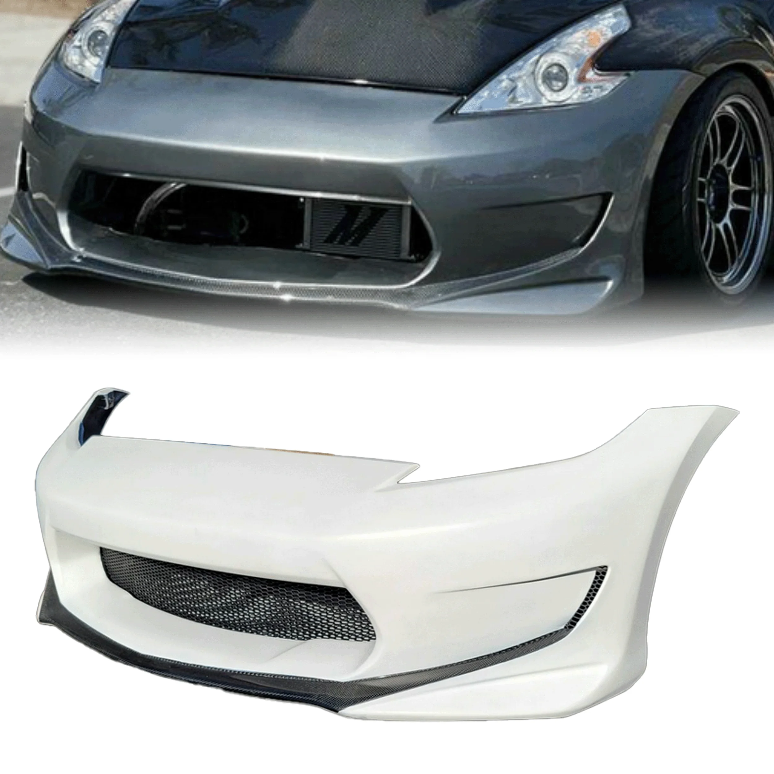 

Applicable toFor Nissan Fairlady 370Z Z34 AMuseType Front Bumper Car Bumper