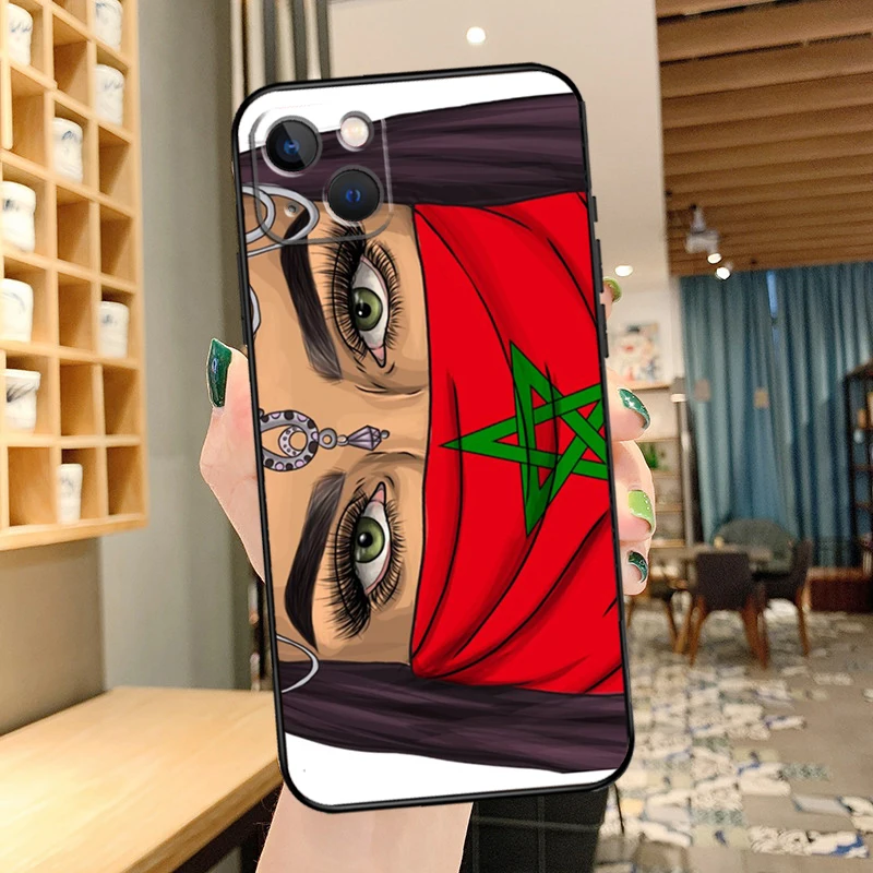 حافظة هاتف بعلم المغرب من ماروك ، غطاء لهاتف آيفون 11 ، 12 ، 13 ، 14 ، 15 برو ماكس ، 12 ، 13 Mini ، X ، XR ، XS MAX ، 7 ، 8 Plus