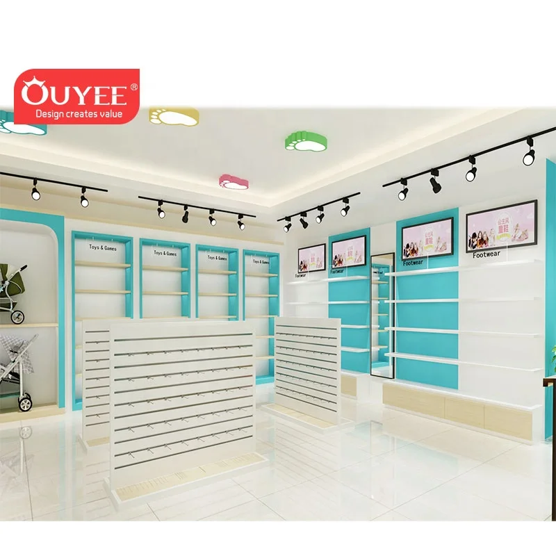 Customized-Modern Kids Clothing Store Interior Design Shop Garment Display Rack Clothes Cabinet