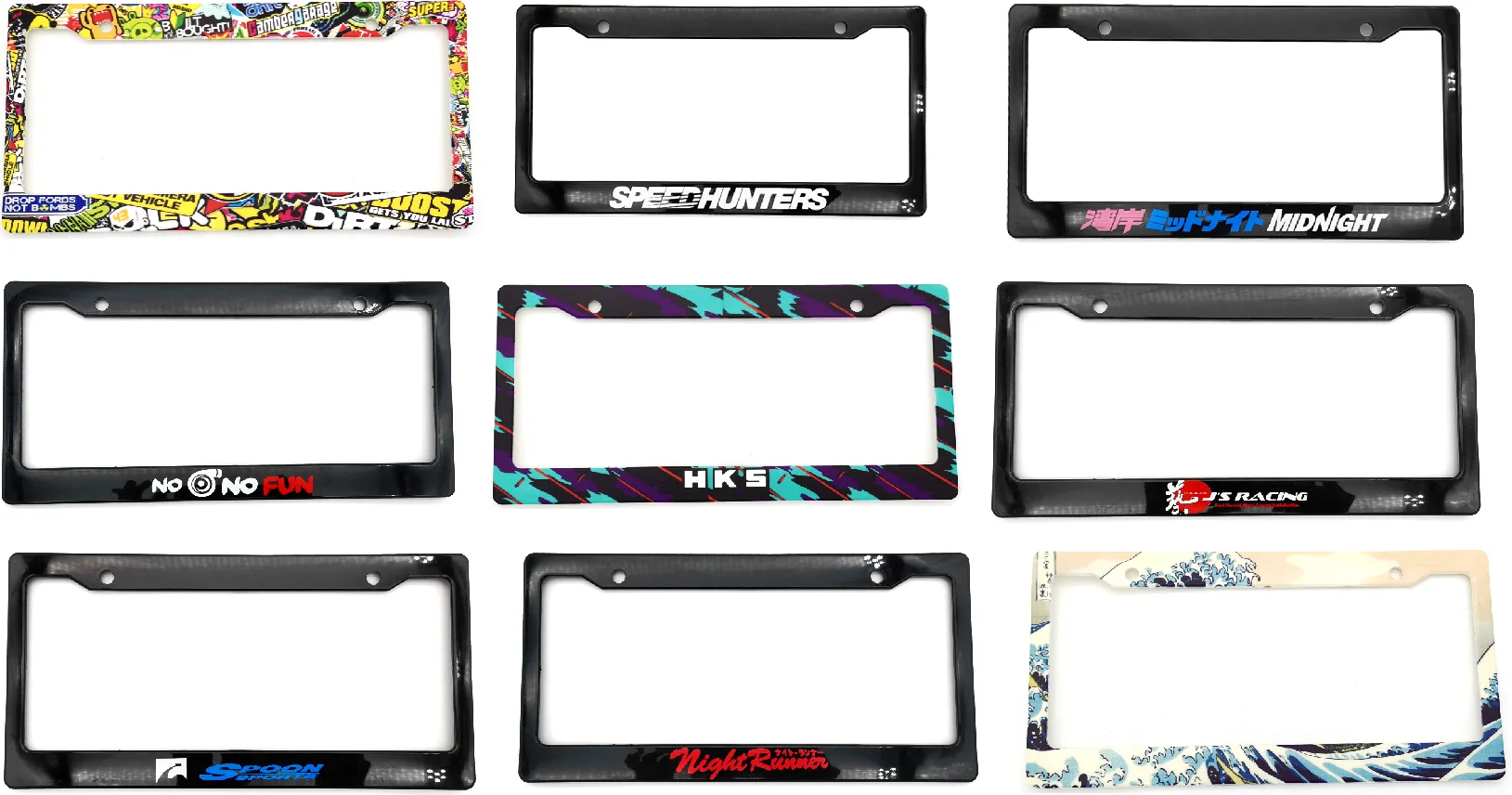 1PCS Car License Plate Frame USA Standard ABS JDM Style For Decoration Auto Number Plate Frame Accessories ﻿