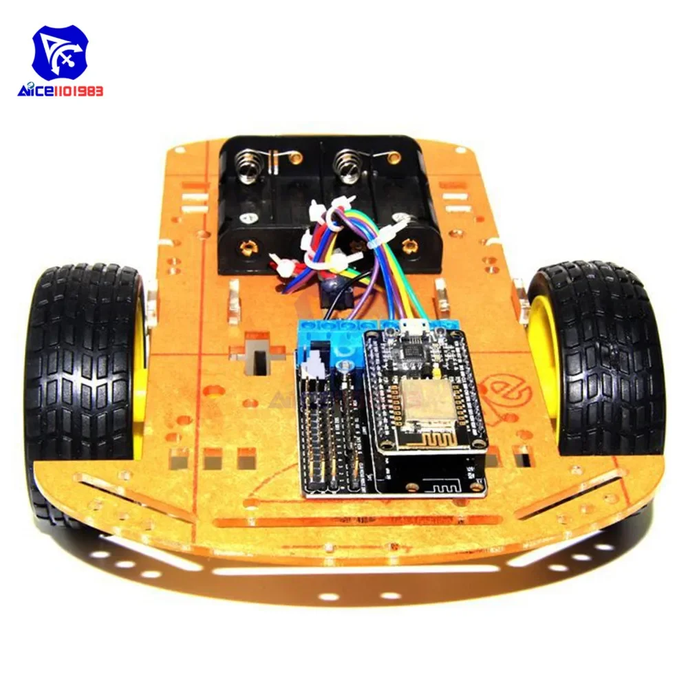 diymore 2WD RC Smart Car Chassis L293D Motor Shield ESP8266 ESP-12E WiFi Module Speed Encoder Education Learing Kit for Arduino