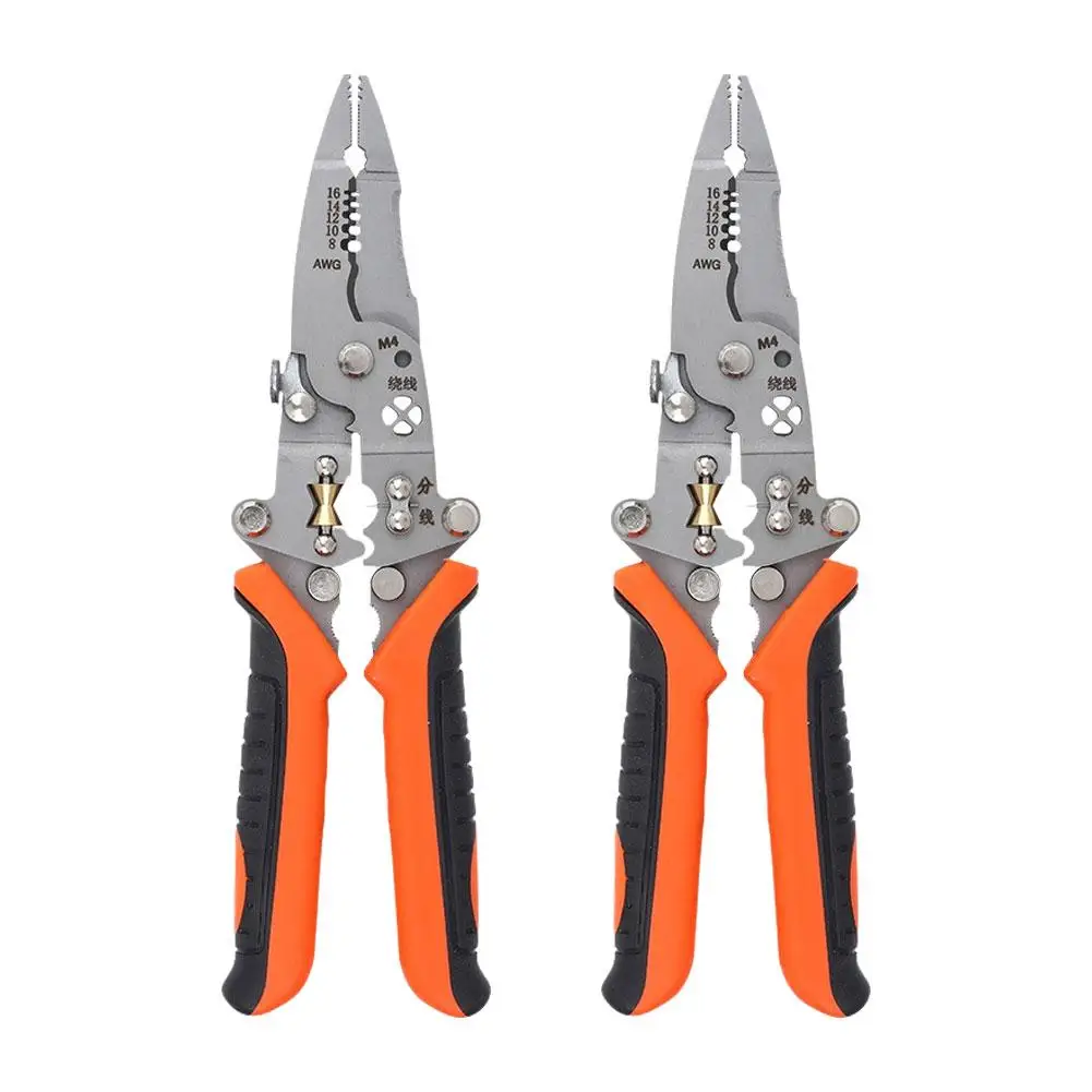 12 In 1 Multifunctional Wire Stripper Crimper Cable Cutter Pliers, Upgraded Foldable Electrical Wire Stripping Tool For Cut Q6G9