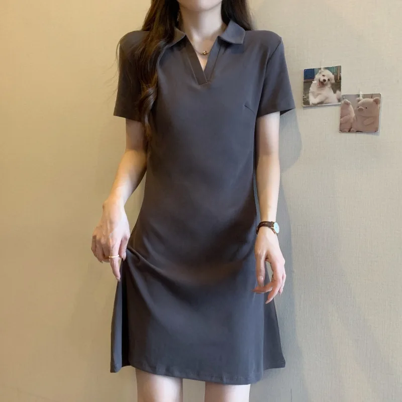 Foreign Trade Real Shot Cotton Sweet Spicy Girl Short Sleeve Women Summer Korean Version Slim Fit Slimming Collar - view 3