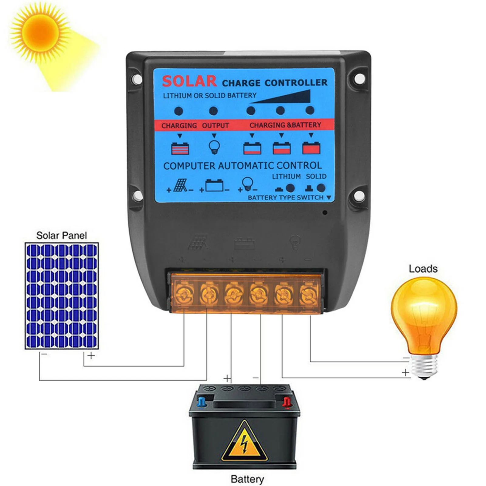 10/20/30/40/50A Solar Panel Battery Intelligent Controller Charge the Photovoltaic Panel for Industry Agriculture Good Helper