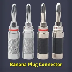 Speaker Terminal Banana Plug Connector With Screw Consumer Electronics Bananas Conector Audio Jack Rhodium Plated Carbon Fiber