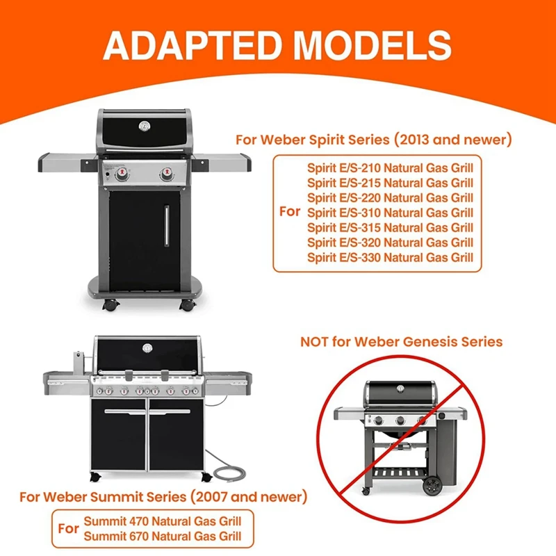 Recambio de botón de encendido de parrilla para Weber 7642/7643, Weber Spirit E/S-210, 215, 220, 310, 315, 320, 330