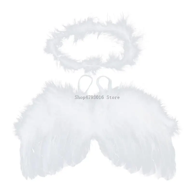 Newborn Photography Props Angel Wing Hair Band Headdress Outfits Fotografia Costume Cosplay Dress up Costume