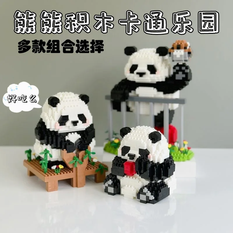 Panda Mini Bloco de Construção para Crianças, Tijolos Animais Criativos, Brinquedo Educativo, Presente de aniversário para meninos e meninas, 6 a 10 anos