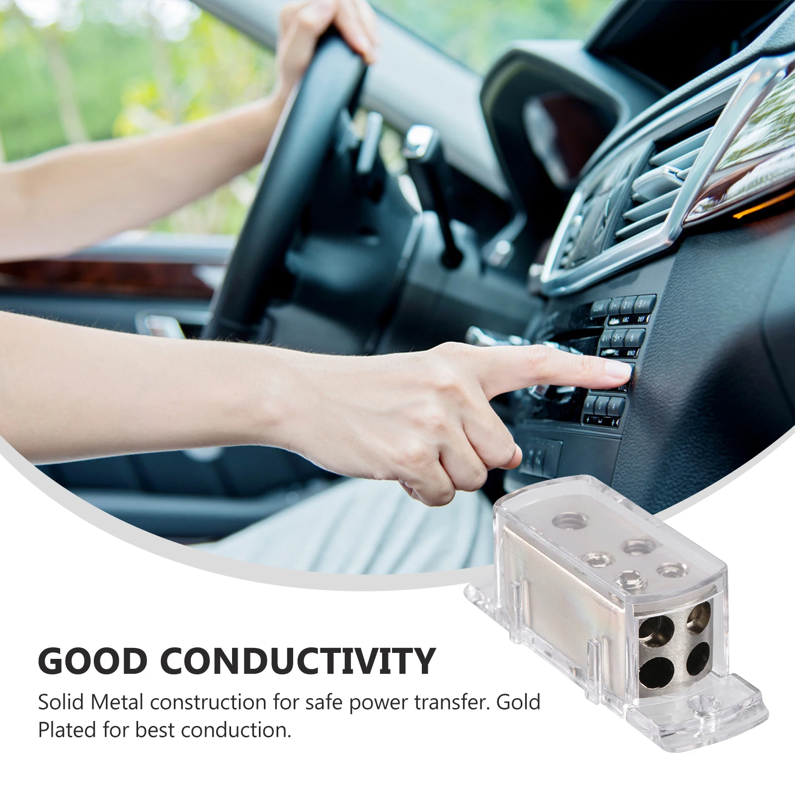 

1PC 4AWG 8AWG Power Distribution Block Car Audio Accessories Gold Plated Splitter for Cars Boats RVs 7.5x2.6x2.6cm Safe Metal