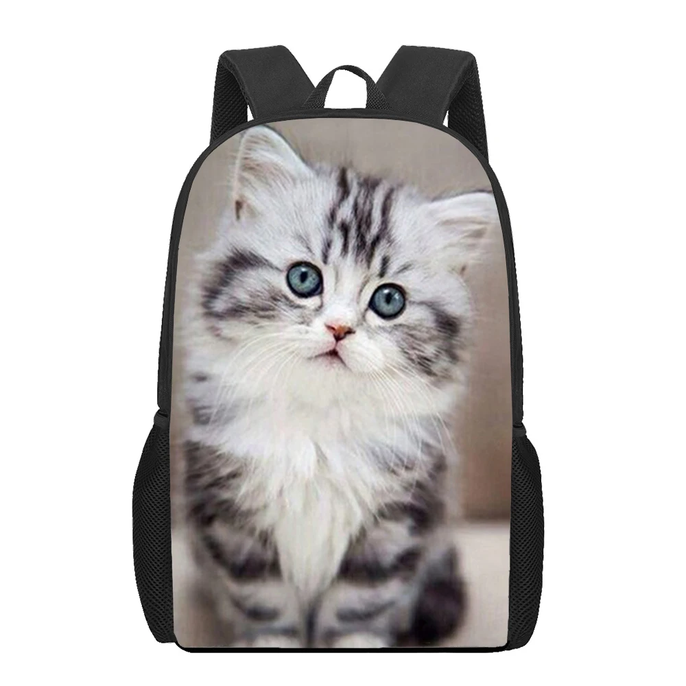 Bonito animal de estimação gato sacos de escola para meninos meninas impressão 3d mochilas escolares crianças saco do jardim de infância mochila dos homens criança bookbag