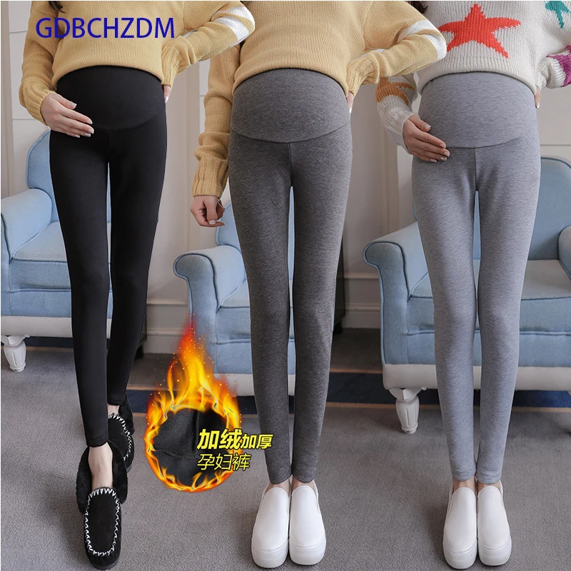 

Autumn Winter Maternity Skinny Legging Korean Fashion Slim Pencil Pants Clothes for Pregnant Women Thicken Warm Pregnancy