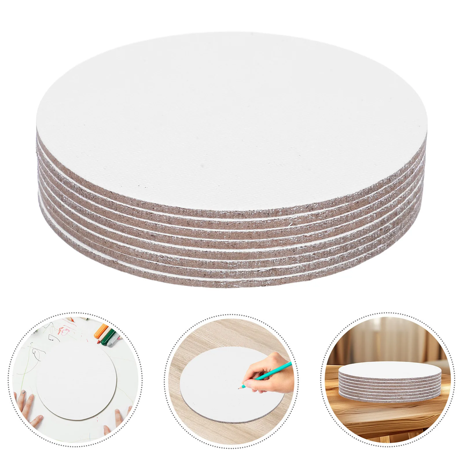 

Premium Artist Canvas Boards 8PCS 10CM Round Shape Canvas Panels for Painting Sketchpad Drawing Art Craft Projects