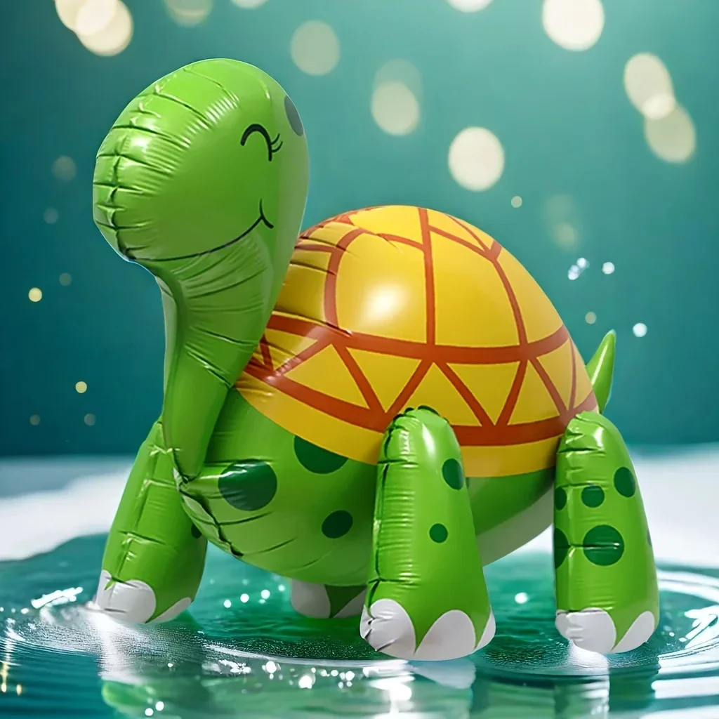 1 x 4D-Schildkrötenballon – 3D-Tierballon aus Aluminiumfolie für Ozean-Themenpartys, Kindergeburtstags- und Kindertagsdekorationen – Detail 4