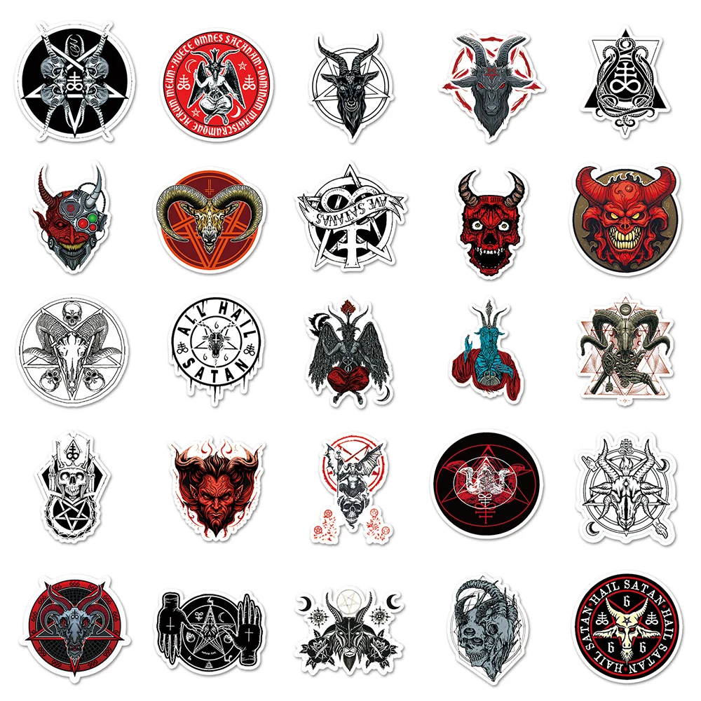 10/30/50pcs Gothic Demon Satan Stickers Decals Waterproof DIY Graffiti Laptop Motorcycle Skateboard Car Cool Sticker Kids Toys