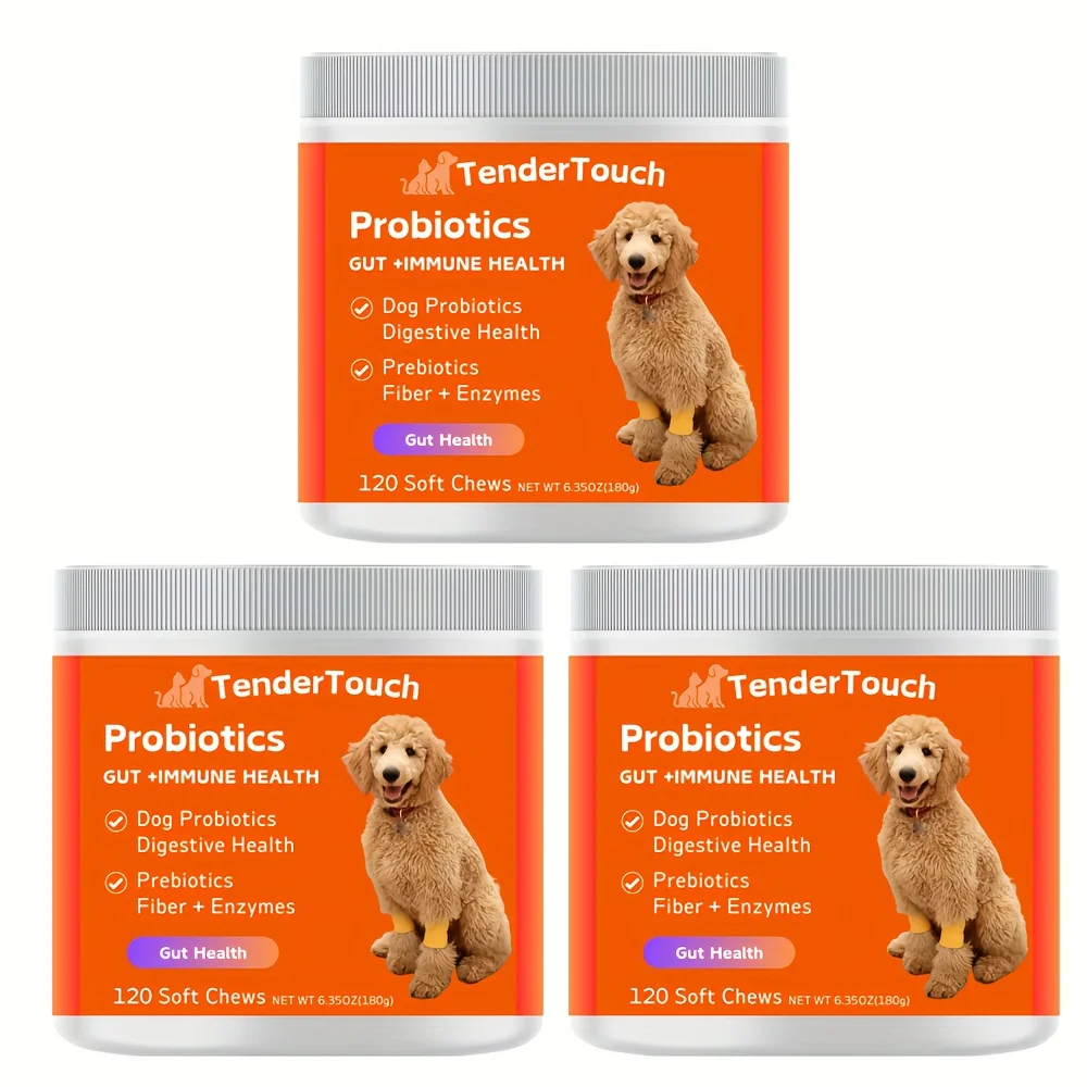 360 Chews - 3 Pack(3 x 180g/6.35oz) 540g/19.1oz - TenderTouch Probiotics for Dogs, Dog Probiotics for Digestive Support