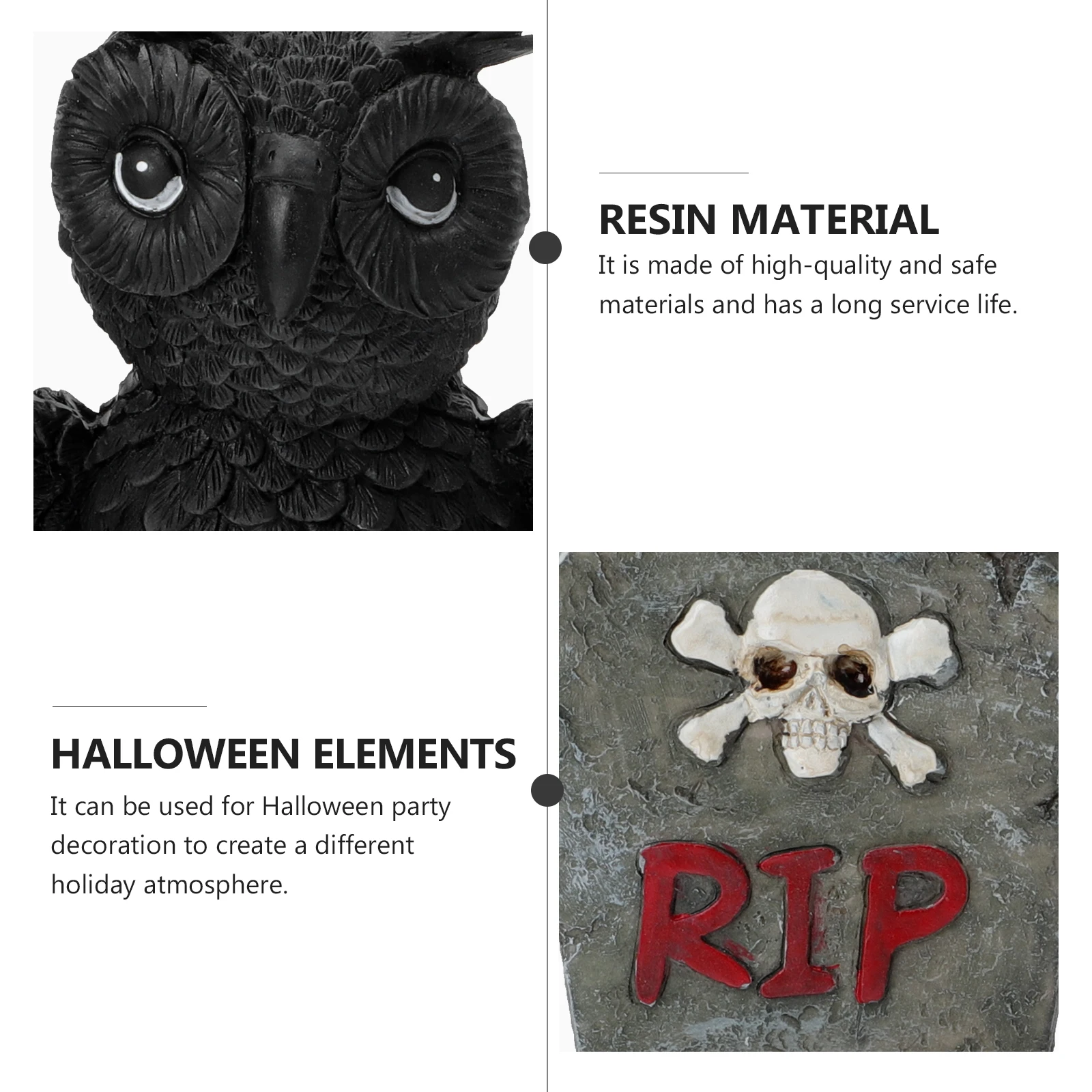 

Outdoor Ornaments Owl Vivid Halloween Adorn Layout Adornment Resin Black Delicate Decor