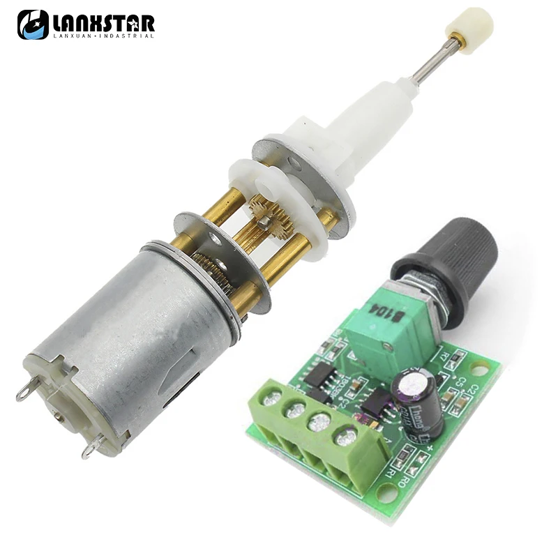 Micro Gear Motor DC 3V 6V Rotary Telescopic Thrust Electric Motor Push Worm Cyclotron Reciprocating Moter PWM Speed Controller