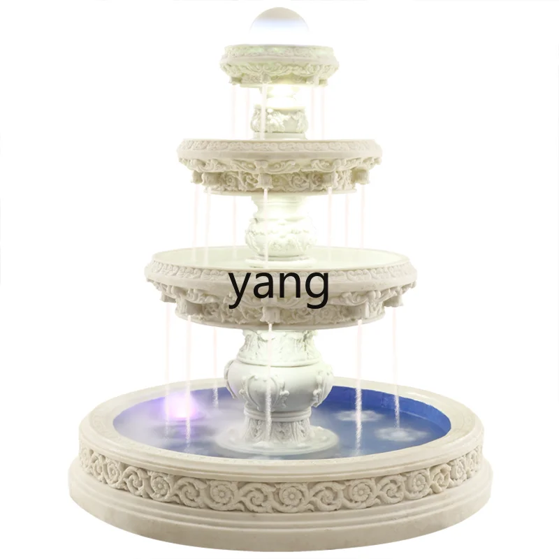 

LH Flowing Water Fountain Hotel 3rd Floor Waterscape Garden Fish Pool Landing Lucky Feng Shui Ball