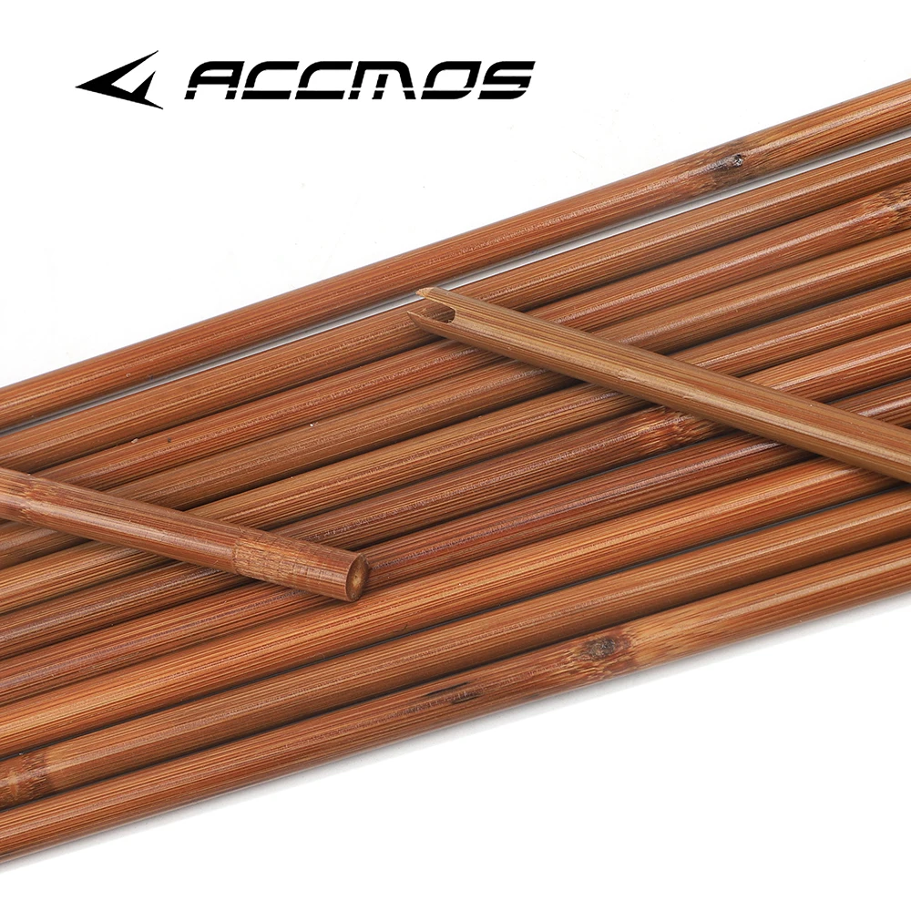 ACCMOS ไม้ไผ่ Arrow Shafts สําหรับยิงธนูแบบดั้งเดิม Longbow,เส้นผ่านศูนย์กลางภายนอก 7 มม.,8 มม.,ลูกศรอะไหล่, การฝึกอบรมการล่าสัตว์