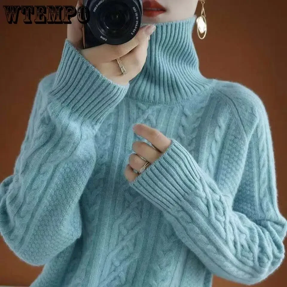 Maglione dolcevita donna autunno inverno caldo morbido Pullover lavorato a maglia maglione donna maglione top collo alto