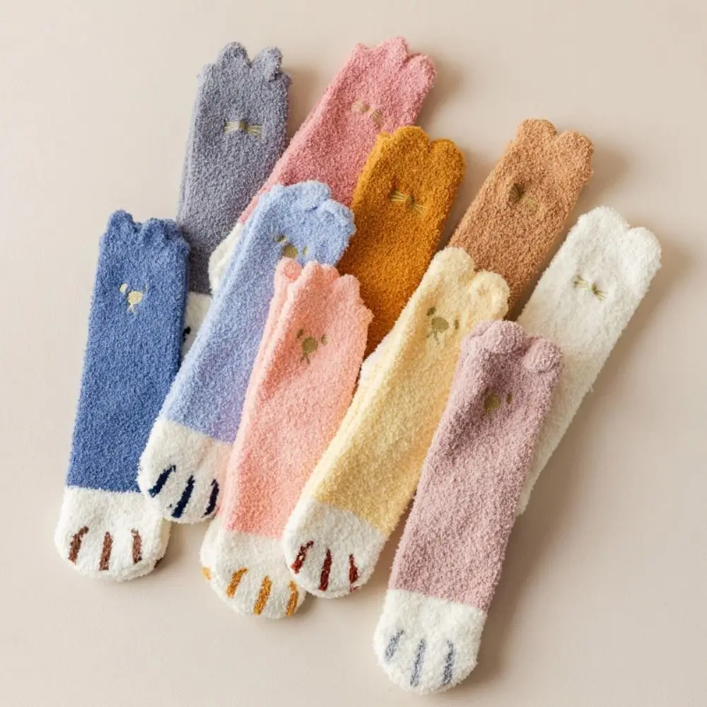 

Keep Warm Tool Cute Cat Paw Socks Coral Velvet Fun Coral Velvet Snow Socks Animal Paw Autumn Winter Thickening Socks