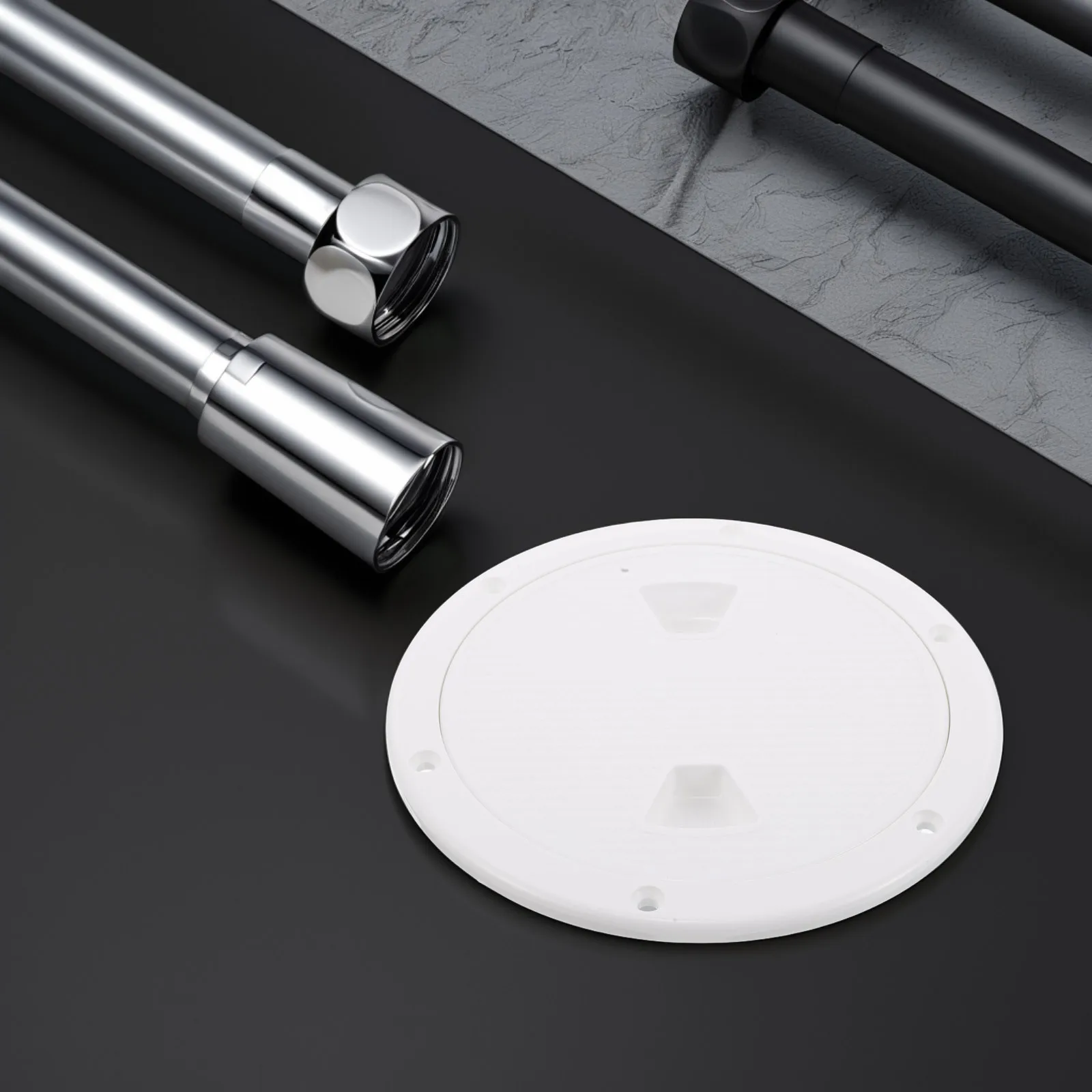 1 مجموعة مستديرة ABS البحرية سطح السفينة غطاء فتحة مقاوم للماء عدم الانزلاق قارب يفقس غطاء الوصول الدائري لتخزين يخت Rv