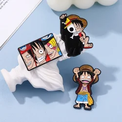 One Piece Cartoon Enamel Lapel Pins Backpack Decoration Fashion Jewelry Accessories Hip Hop Trend Anime Figures Brooches Badges