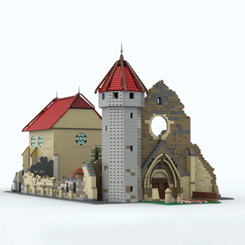 8440pcs Moc Romania The Ruin of Carta Monastery Modular Medieval Castle Building Blocks  Assembly Bricks Toys Kids DIY Gifts