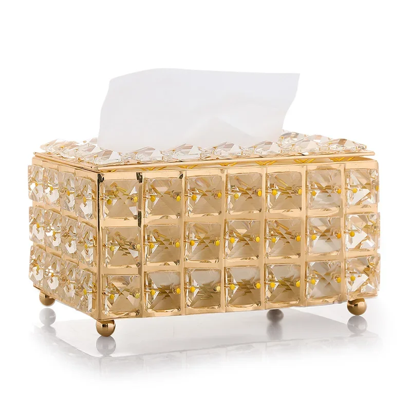 Crystal Lipstick Holder Makeup Organizer Necklace Dressing Table Makeup Brush Jewelry Pearl Storage Box Decor ornaments Tray WF