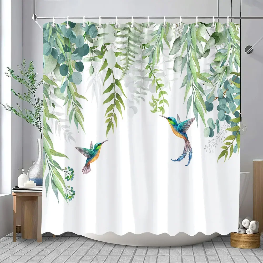 

Акварельные ботанические цветочные листья занавеска для душа полиэфирная ткань моющиеся домашние занавески для ванной комнаты украшение для ванной комнаты с крючками