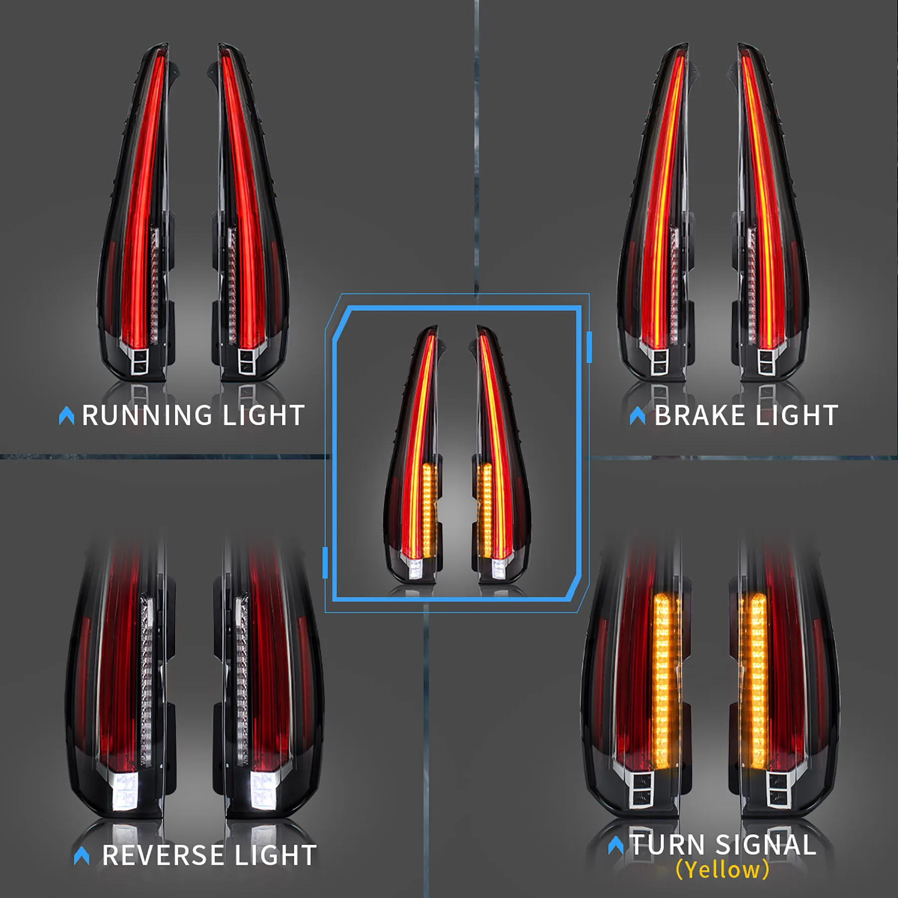 LED Tail Lights For Chevrolet Tahoe Suburban/GMC Yukon and Yukon Denali/XL 2007-2014 (NOT Fit Barn Door Models)