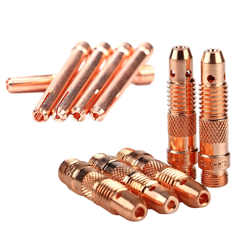 5/10Pcs WP-17/18/26 Argon Arc Welding Machine Accessories 1.6mm/2.0mm/2.4mm/3.0mm/3.2mm TIG Tungsten Collet Body and Collet