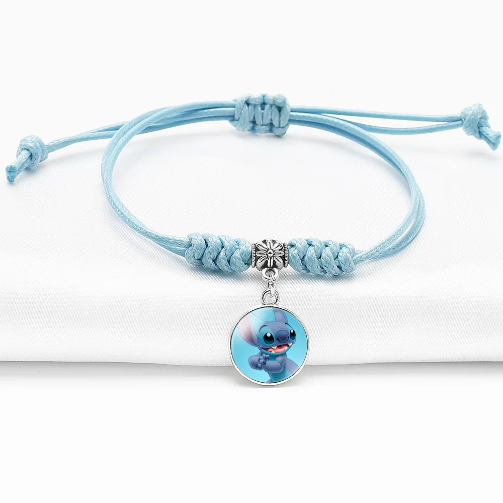 Disney Lilo Stitch Bracelet Children Stitch Blue Pendant Bracelet Girl Cartoon Telescopic Bracelet Jewelry Baby Birthday Gift