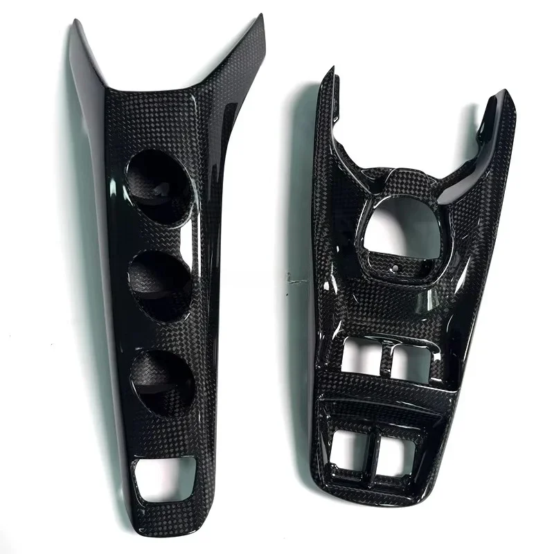 For Right Hand Drive 488 GTB Spider RHD Car Dry Carbon Fiber Center Console Switch Base Cover Interior Kits Trims