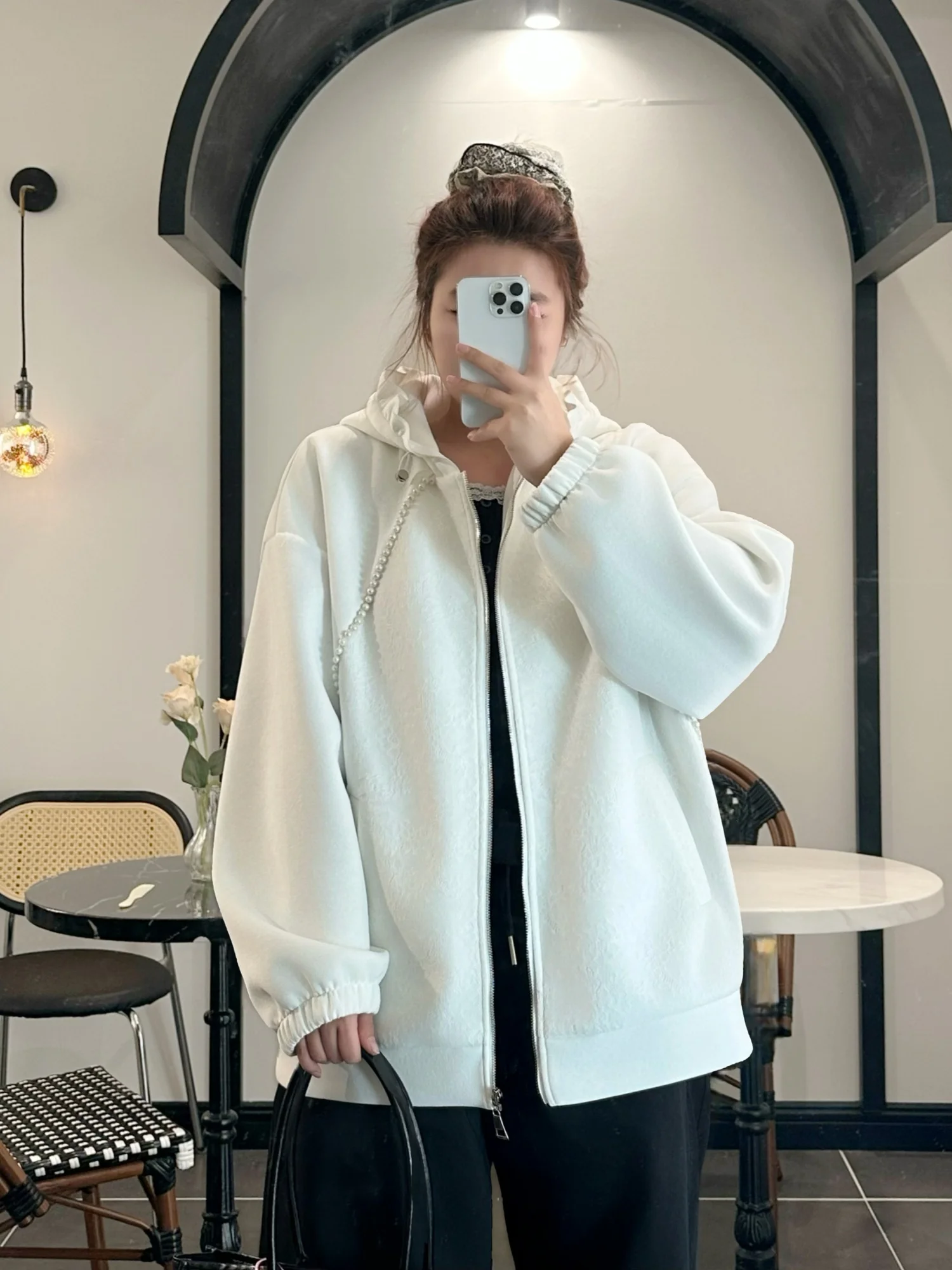 

Женская толстовка больших размеров: повседневная, утягивающая, весенняя, модная, спортивная верхняя одежда, утепленная, универсальная, для повседневной носки, из смесового хлопка