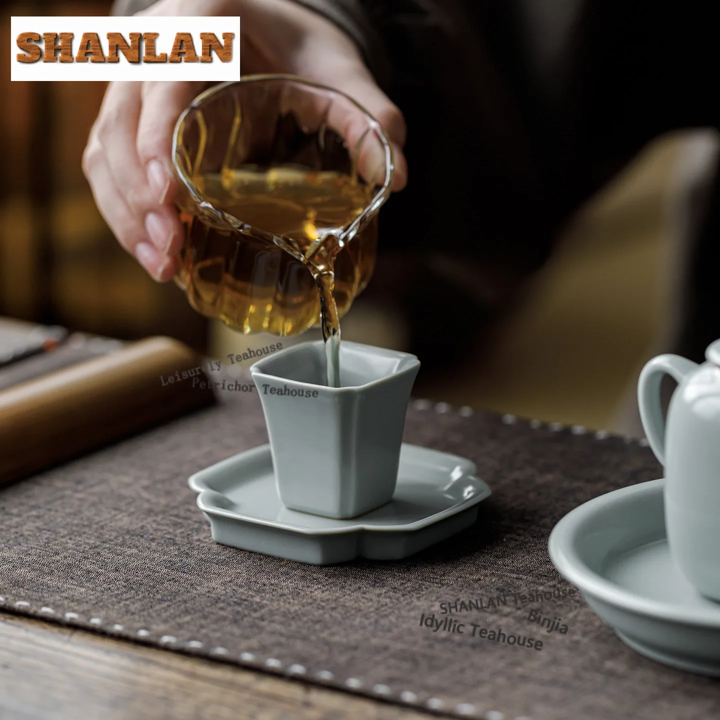 2 قطعة/الوحدة اليدوية Azure Ru فرن الخزف الوقايات القدح لوحة ل فنجان القهوة الصحن العزل الحراري المفارش حامل الكأس درينكوير #6