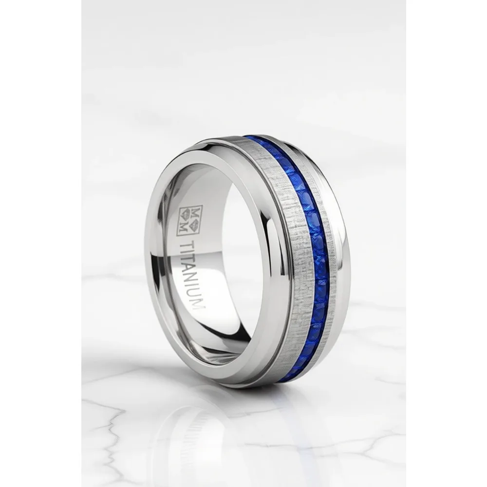 

Мужское обручальное кольцо Eternity из титана с матовой отделкой