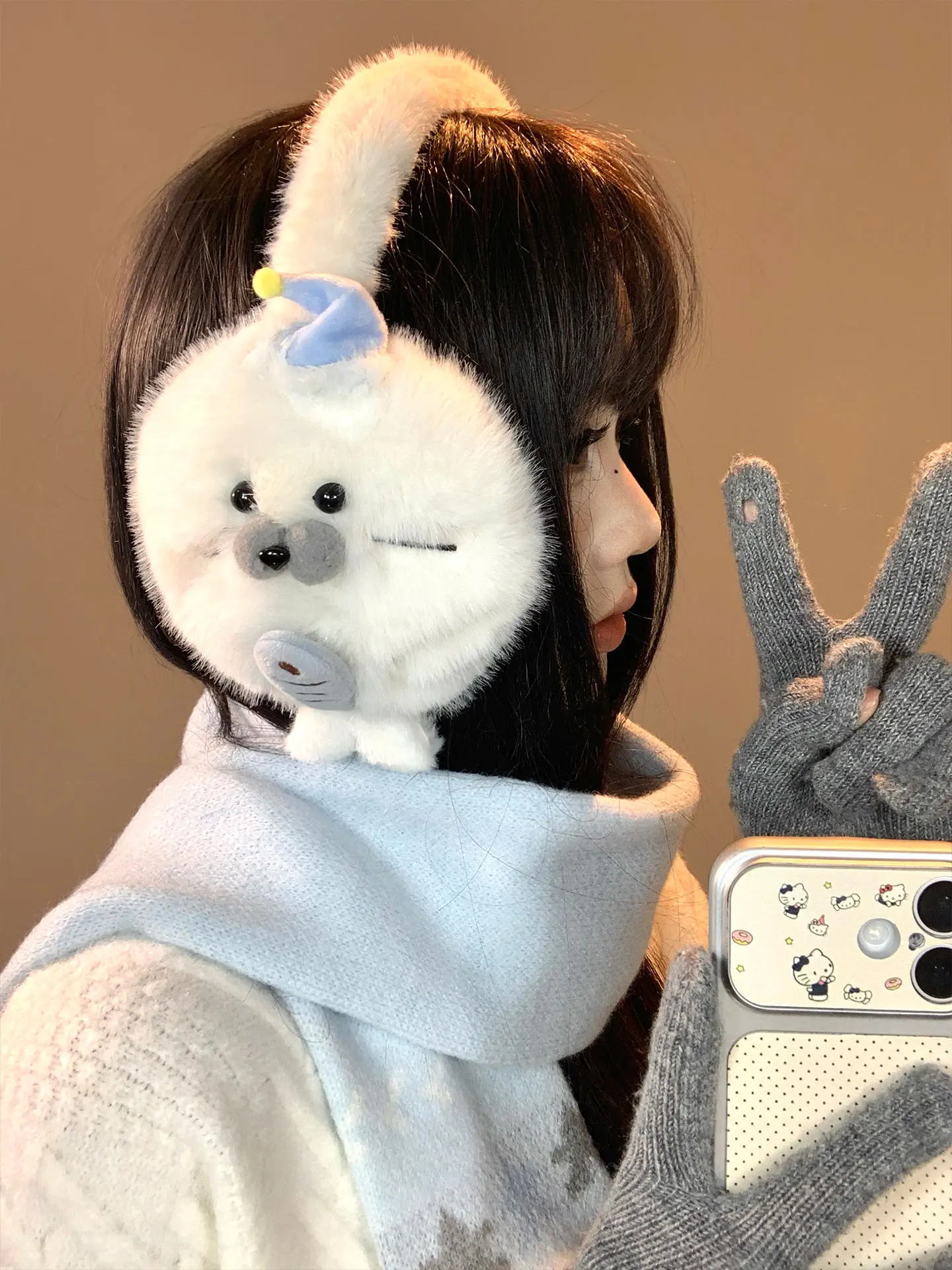 cute-cartoon-plush-ear-muffs-women's-winter-ear-protection-cold-resistance-cycling-foldable-ear-covers-fashionable-adult-acce