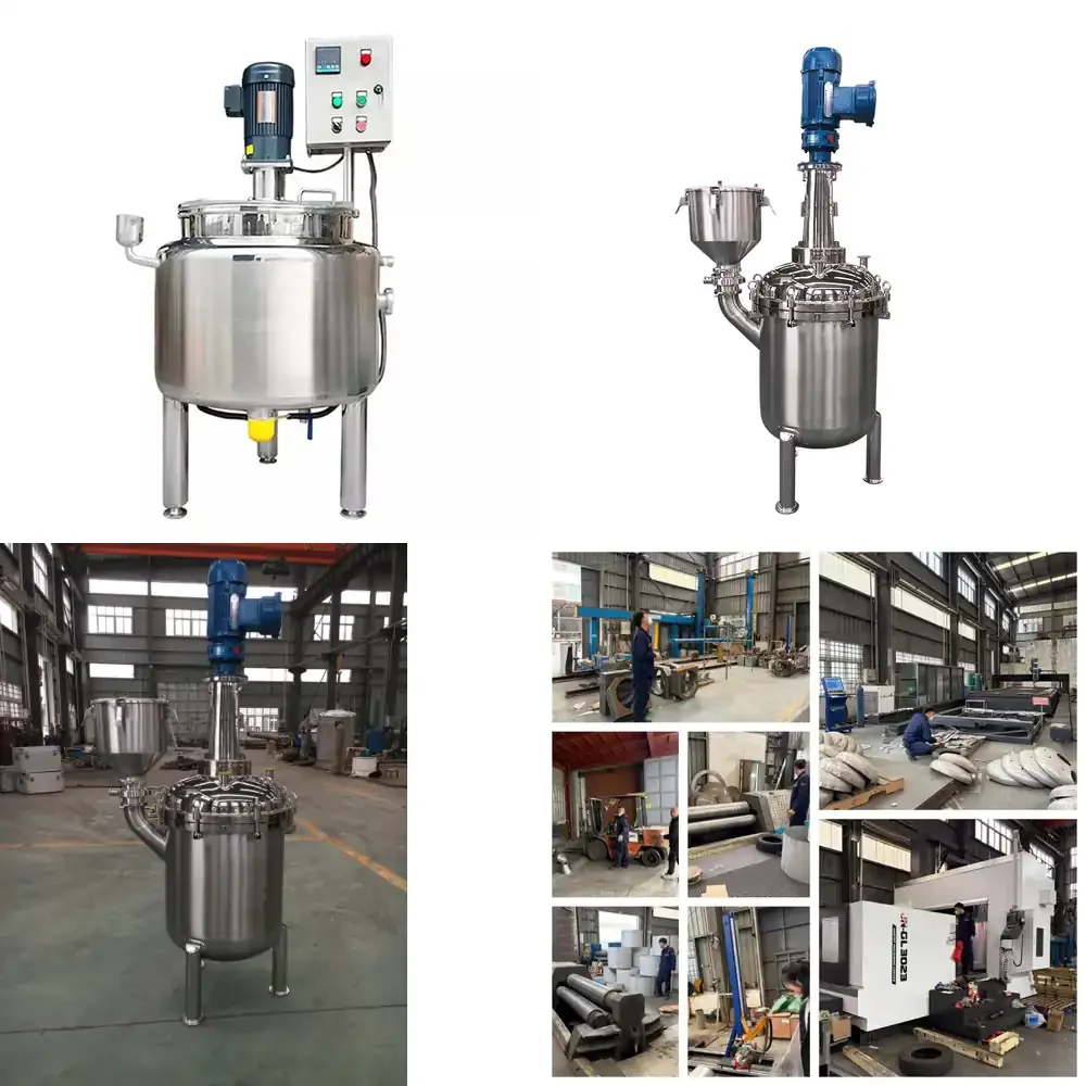 

Stainless Steel Sanitary Vertical Reaction Kettle 100L Capacity Liquid Mixing PLC Pump Semi-Automatic GMP Standard