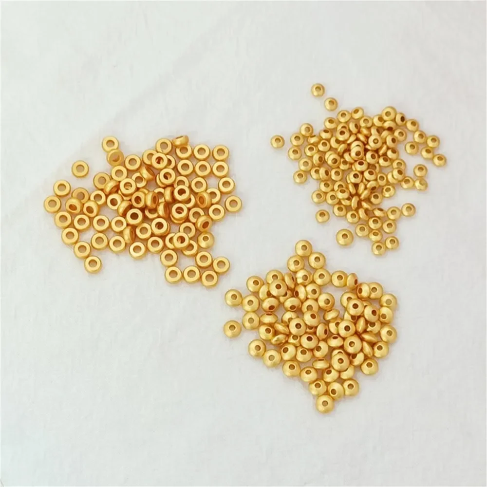 Vietnamese Sand Gold Flying Saucer Beads, Spacer Pieces, Loose Beads, Handcrafted DIY Woven Beads